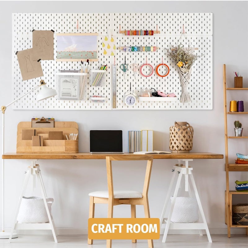 BFPeaky Pegboard Hooks ONLY for IKEA Skadis Pegboard, White, Pegboard Accessories, Compatible with IKEA SKADIS Pegboard, 16 Pack - Image 5
